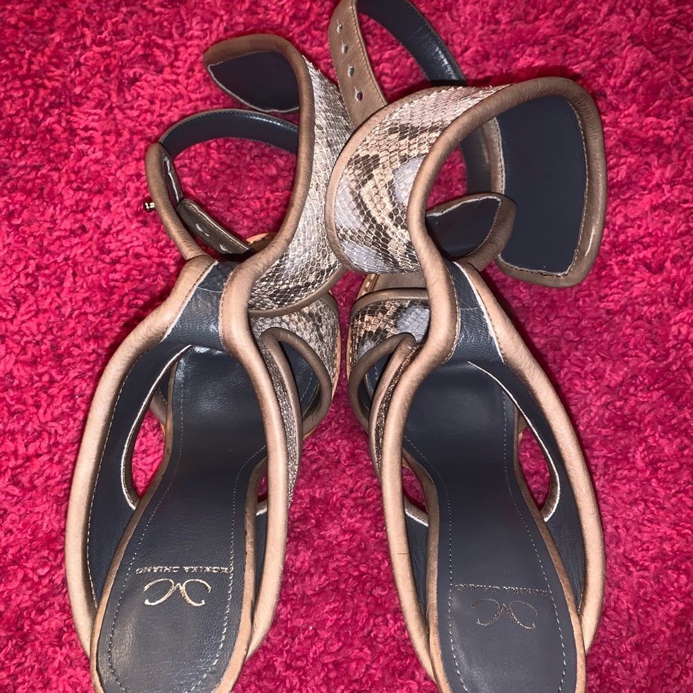 MONIKA CHIANG Faiza Shoe Women's EU 36 US 5.5 Python Cuff Block Heels - Picture 3 of 3
